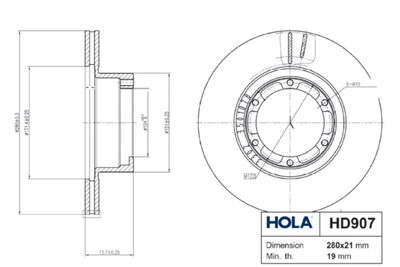 HOLA HD907 Тормозные диски  для GAZ GAZELLE (Газ Газелле)