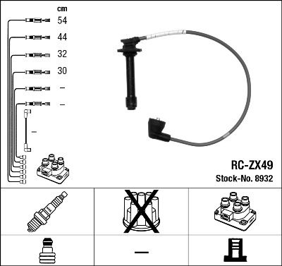 Комплект проводов зажигания NGK 8932 для TOYOTA RAV 4