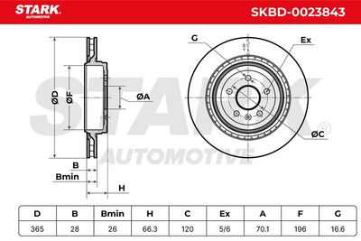 спирачен диск STARK SKBD-0023843