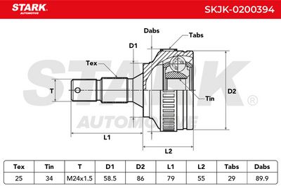 каре комплект, полуоска STARK SKJK-0200394