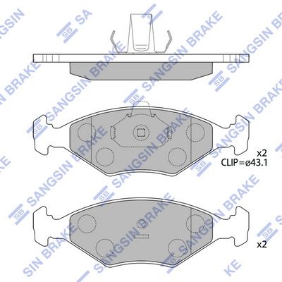 Комплект тормозных колодок, дисковый тормоз Hi-Q SP4237 для FIAT ALBEA