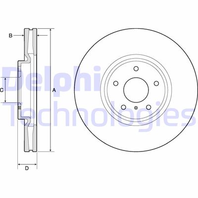 Тормозной диск DELPHI BG9152 для INFINITI EX
