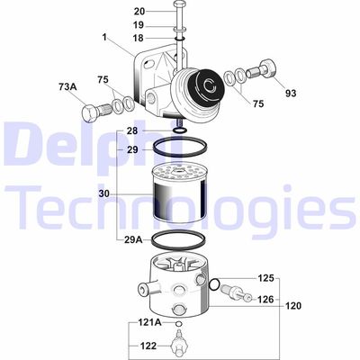 Топливный фильтр DELPHI 6260B684B для RENAULT 11