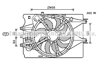 AVA QUALITY COOLING FT7602 Вентилятор системы охлаждения двигателя  для FIAT 500L (Фиат 500л)