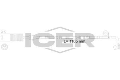 предупредителен контактен сензор, износване на накладките ICER 610604 E C