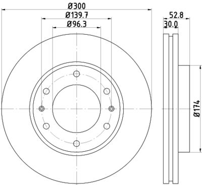 Тормозной диск HELLA 8DD 355 116-481 для HYUNDAI H-1