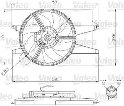 Вентилятор, охлаждение двигателя VALEO 696276 для FORD FUSION