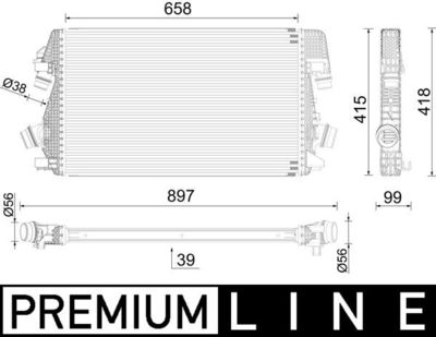 Intercooler, inlaatluchtkoeler - CI625000P - MAHLE