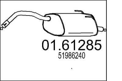 Глушитель выхлопных газов конечный MTS 01.61285 для FIAT PANDA