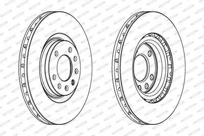 Remschijf set (2 stuks) Voor Links/Rechts past: FIAT CROMA 1.9D/2.4D 06.05-12.11