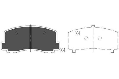 Комплект тормозных колодок, дисковый тормоз KAVO PARTS KBP-5522 для MITSUBISHI TREDIA