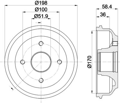 спирачен барабан MINTEX MBD453