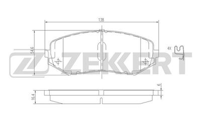 ZEKKERT BS-2620 Тормозные колодки и сигнализаторы  для SUZUKI GRAND VITARA (Сузуки Гранд витара)