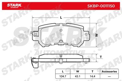 Комплект тормозных колодок, дисковый тормоз Stark SKBP-0011150 для MAZDA CX-3