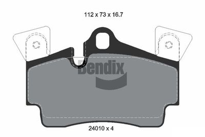 Sada brzdových destiček, kotoučová brzda BENDIX Braking BPD2076