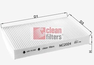 Фильтр, воздух во внутренном пространстве CLEAN FILTERS NC2024 для RENAULT CLIO