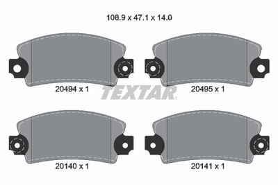 Комплект тормозных колодок, дисковый тормоз TEXTAR 2049401 для DACIA NOVA