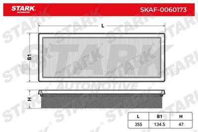 Stark SKAF-0060173 Воздушный фильтр  для TOYOTA BREVIS (Тойота Бревис)