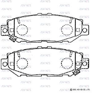 Комплект тормозных колодок, дисковый тормоз ADVICS A2N084 для TOYOTA CRESTA