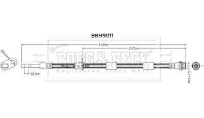 BORG & BECK BBH9011 Тормозной шланг  для FORD  (Форд Пума)