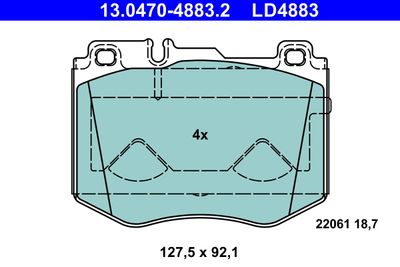 Комплект тормозных колодок, дисковый тормоз ATE 13.0470-4883.2 для MERCEDES-BENZ GLC