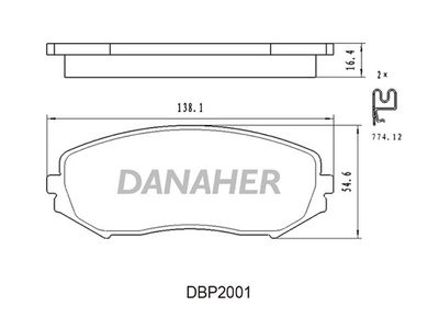 DANAHER DBP2001 Тормозные колодки и сигнализаторы  для SUZUKI GRAND VITARA (Сузуки Гранд витара)