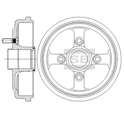 Тормозной барабан Hi-Q SD3046 для DAEWOO KALOS