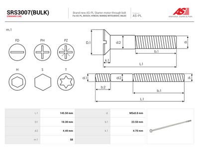 Komplet za popravak, alternator AS-PL AS SRS3007(BULK)