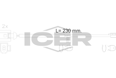 предупредителен контактен сензор, износване на накладките ICER 610611 E C