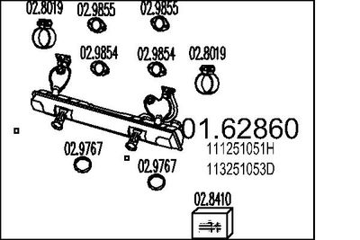 Глушитель выхлопных газов конечный MTS 01.62860 для VW KAEFER