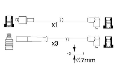 Комплект проводов зажигания BOSCH 0 986 357 168 для DAIHATSU CHARADE