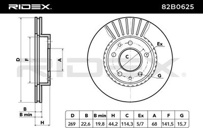 спирачен диск RIDEX 82B0625