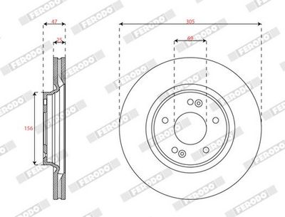 BREMSSCHEIBE FERODO DDF2718C 1
