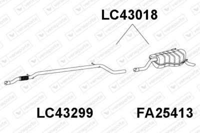 Глушитель выхлопных газов конечный VENEPORTE LC43018 для LANCIA YPSILON
