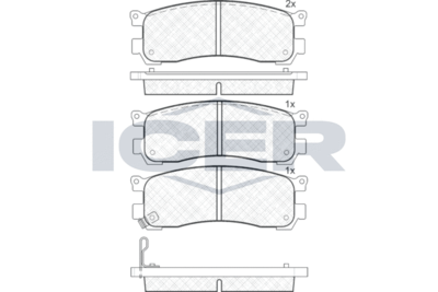 Комплект тормозных колодок, дисковый тормоз ICER 181382 для MAZDA MPV