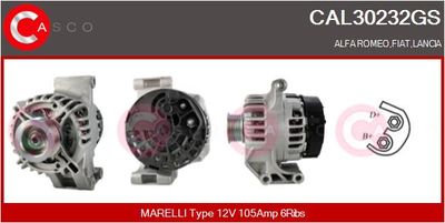 Генератор CASCO CAL30232GS для FIAT LINEA