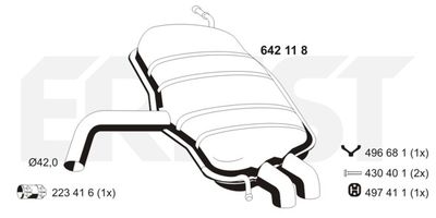 Глушитель выхлопных газов конечный ERNST 642118 для SEAT TOLEDO