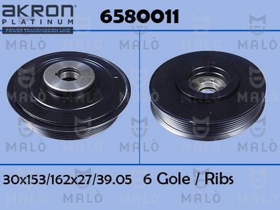 ремъчна шайба, колянов вал AKRON-MALÒ 6580011