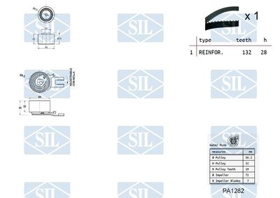 SET POMPA APA + CUREA DINTATA Saleri SIL K1PA1282 1