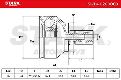 каре комплект, полуоска STARK SKJK-0200060