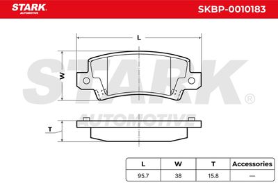 комплект спирачно феродо, дискови спирачки STARK SKBP-0010183