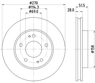 Тормозной диск HELLA 8DD 355 122-271 для MITSUBISHI L200