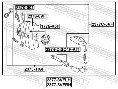 SUPORT ETRIER FEBEST 2377C8VF 1