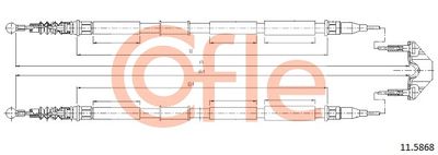 Тросик, cтояночный тормоз COFLE 92.11.5868 для OPEL ZAFIRA