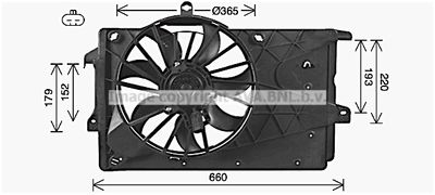 Вентилятор, охлаждение двигателя AVA QUALITY COOLING OL7527 для OPEL MERIVA