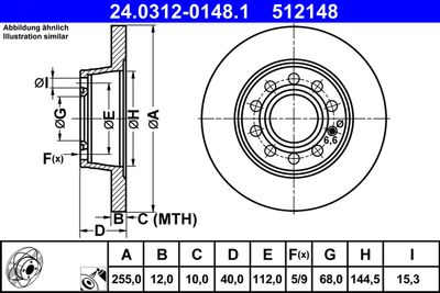 Tarcza hamulcowa 1szt POWER DISC ATE 24.0312-0148.1 produkt