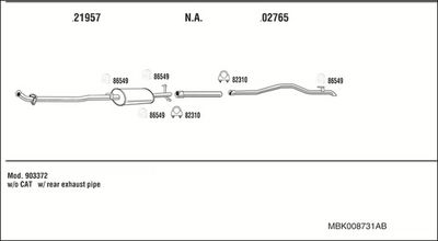 ABGASANLAGE WALKER MBK008731AB