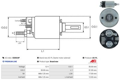 SOLENOID ELECTROMOTOR AS-PL SS0024P 3