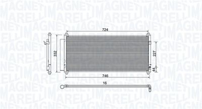 Конденсатор, кондиционер MAGNETI MARELLI 350203973000 для HONDA JAZZ
