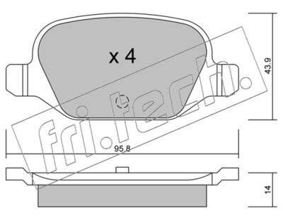 Sada brzdových destiček, kotoučová brzda fri.tech. 333.0